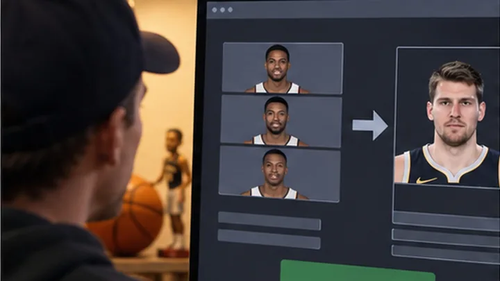 Satirical editorial image of a fan proposing three bench players for one superstar in a basketball trade machine.